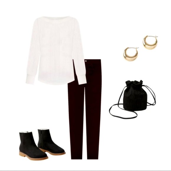 LOFT IVORY POINTELLE BOATNECK TEE - Picture 4 of 4